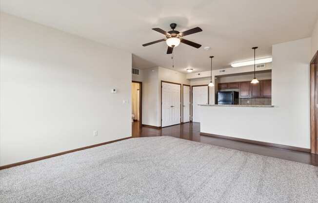 Living Room with Plush Carpeting