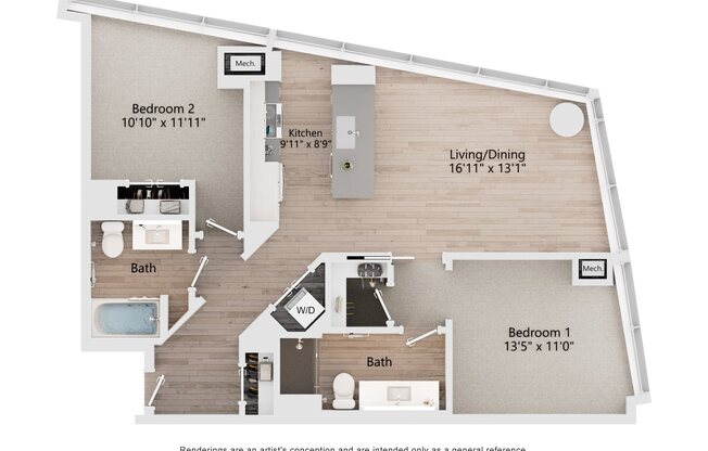 2 beds, 2 baths, 1,128 sqft, $5,053