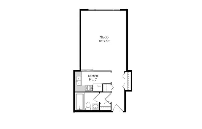 Studio, 1 bath, 400 sqft, $1,315, Unit 312