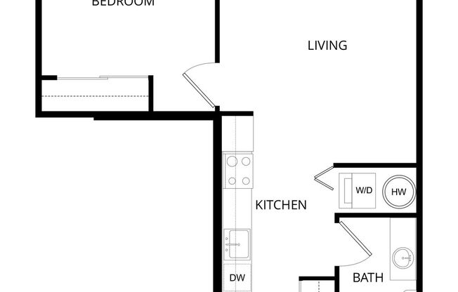 1 bed, 1 bath, 550 sqft, $1,876, Unit A105