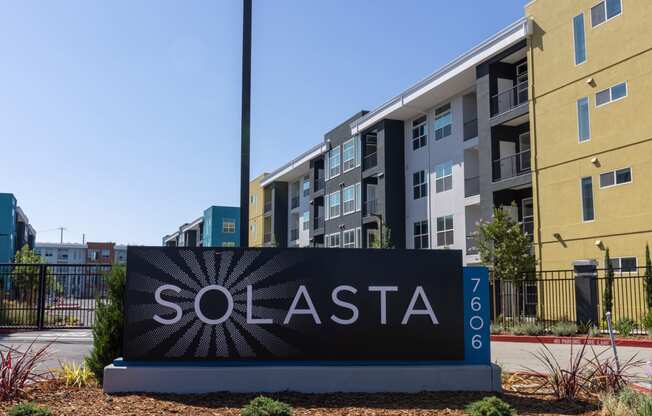 monument sign at Solasta, Sacramento, CA, 95831