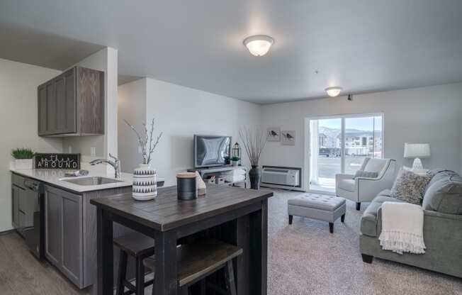 Looking into large living room from dining room. at Altitude, East Wenatchee