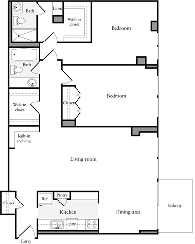 2 beds, 2 baths, 1,089 sqft, $4,497, Unit 1001