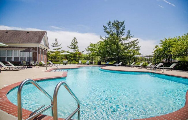 Steps into pool at The Reserve at Williams Glen Apartments, 2201 Williams Glen Blvd, Indiana