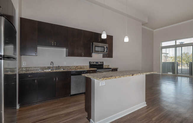 Kitchen and Living Area with Hard Surface Flooring