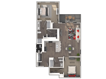 2 beds, 2 baths, 1,285 sqft, $2,153