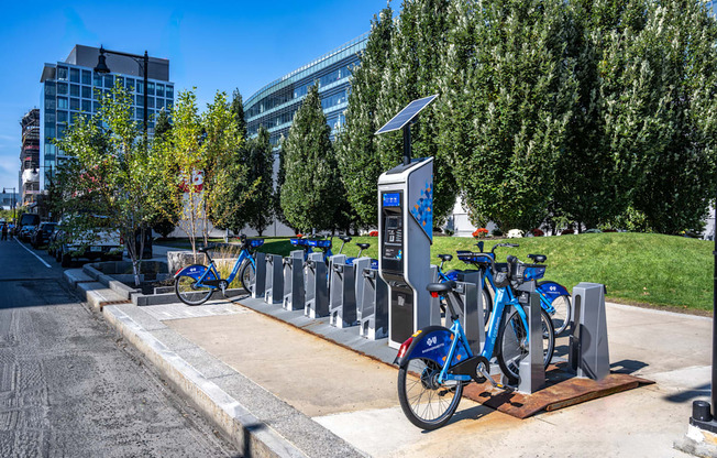 Blue Bikes Hub at Boston Landing, Allston MA