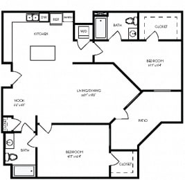 2 beds, 2 baths, $3,842