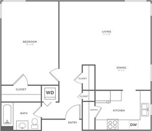 1 bed, 1 bath, 725 sqft, $2,530