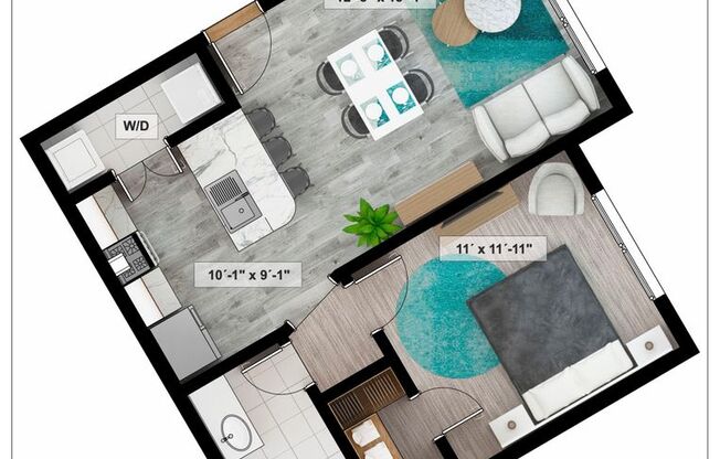 1 bed, 1 bath, 589 sqft, $1,100, Unit 3A-1220