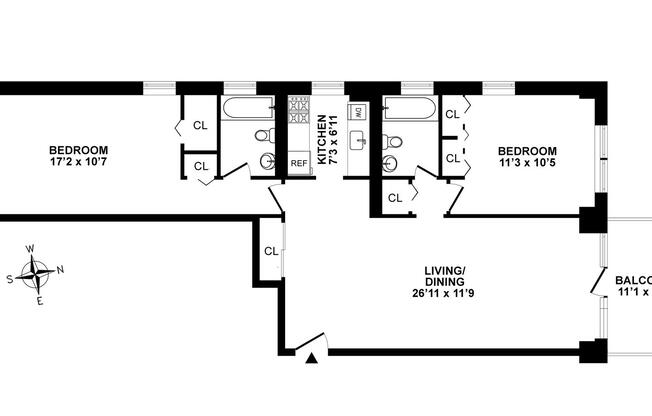 2 beds, 2 baths, 955 sqft, $6,395, Unit 15B