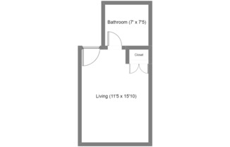 Studio, 1 bath, 203 sqft, $550, Unit 1502-2A
