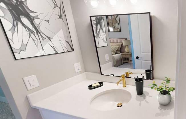 Brixin Franklin Apartments & Townhomes Renovated Bathroom