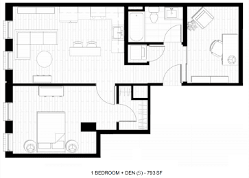 1 bed, 1 bath, 794 sqft, $3,192