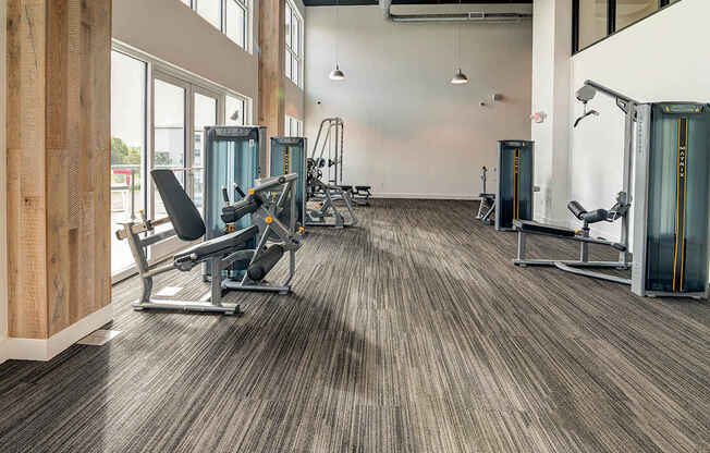Fitness center with cardio and weight machines