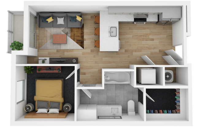 1 bed, 1 bath, 583 sqft, $1,531