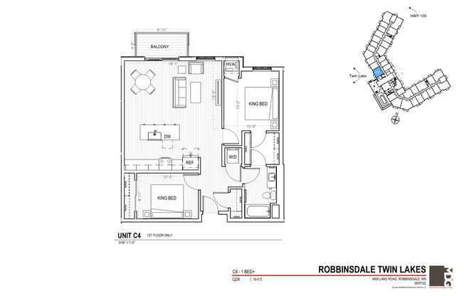 1 bed, 1 bath, 973 sqft, $2,695, Unit 117