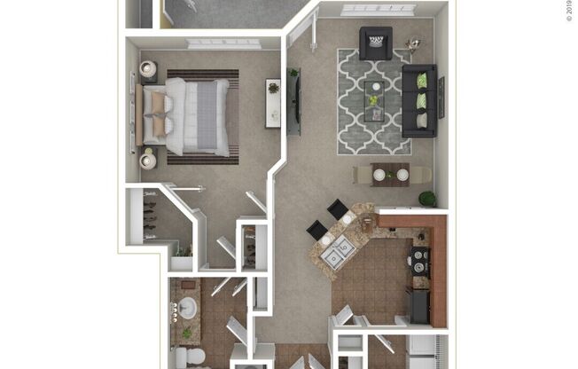 1 bed, 1 bath, 742 sqft, $1,530