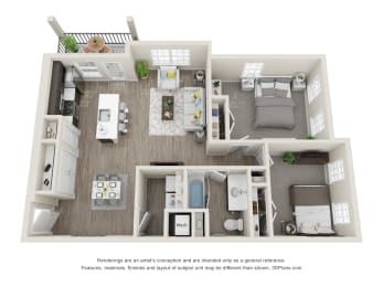 2 beds, 1 bath, 1,006 sqft, $1,890