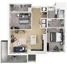 2 beds, 1 bath, 1,002 sqft, $1,954