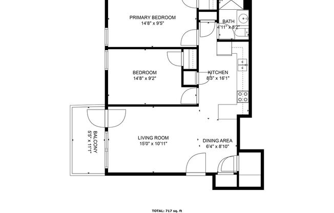 2 beds, 1 bath, $775, Unit Unit 05