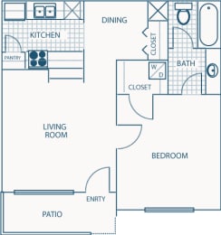 1 bed, 1 bath, 566 sqft, $820