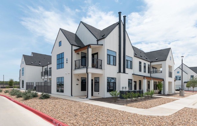 Exterior view of building at Hermosa Village, Leander, Texas