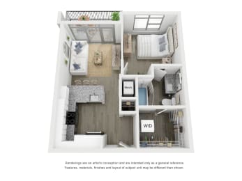 1 bed, 1 bath, 586 sqft, $1,582