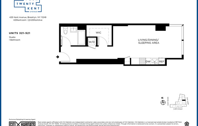 Studio, 1 bath, $3,750, Unit 421N