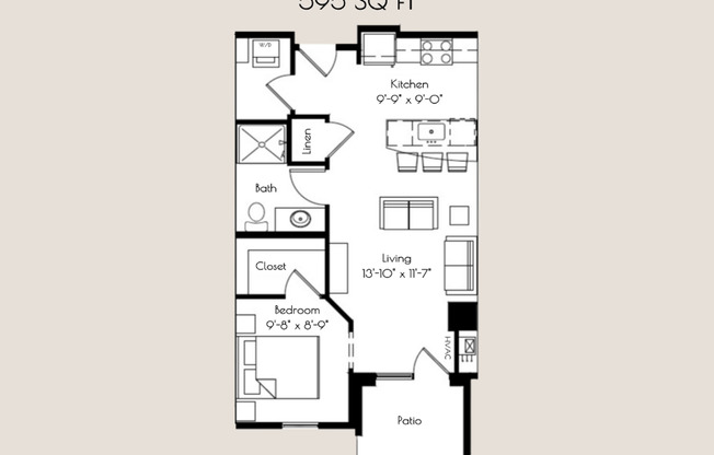 Studio, 1 bath, 595 sqft, $1,600, Unit 8310 Globe Drive - 318