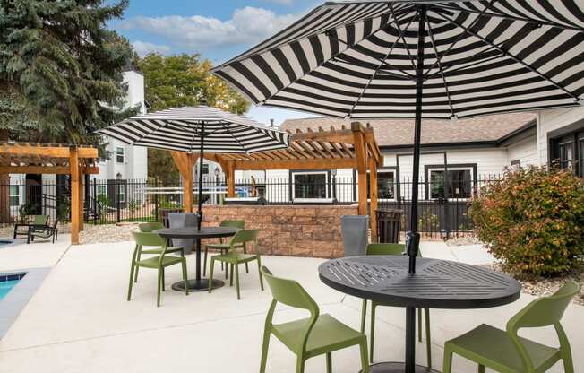 Ironwood at the Ranch Apartments Outdoor Table Seating by Pool