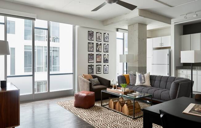 Living Room With Kitchen at Parcels at Concourse, Memphis