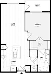 1 bed, 1 bath, 736 sqft, $1,834