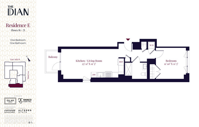 1 bed, 1 bath, $7,325, Unit 17E
