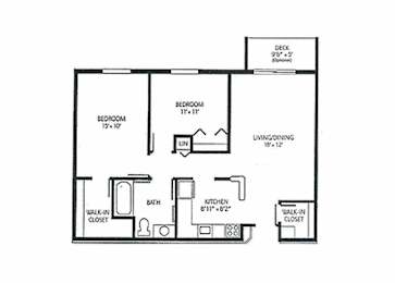 2 beds, 1 bath, 780 sqft, $1,000