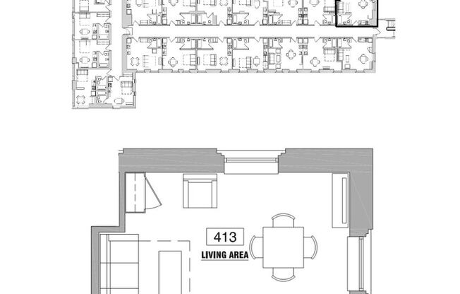 Studio, 1 bath, 292 sqft, $1,225, Unit 413