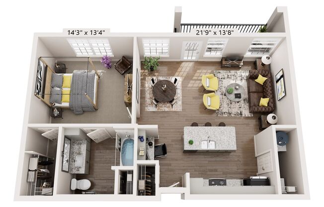 1 bed, 1 bath, 808 sqft, $1,585, Unit 5309