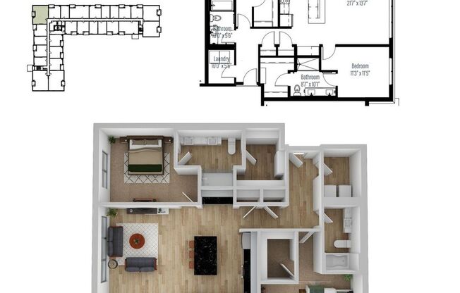 2 beds, 2 baths, 1,182 sqft, $2,799, Unit 510