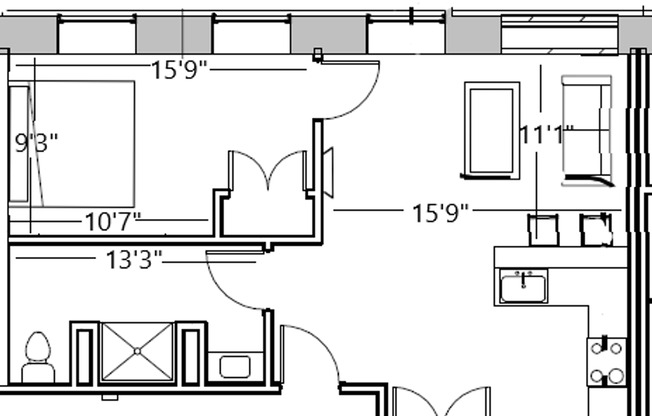 1 bed, 1 bath, 581 sqft, $1,625, Unit 1140