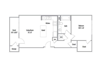 1 bed, 1 bath, 730 sqft, $1,668