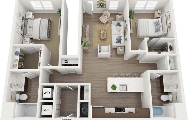 2 beds, 2 baths, 1,295 sqft, $2,300, Unit SF2-209