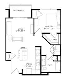 1 bed, 1 bath, 741 sqft, $1,675