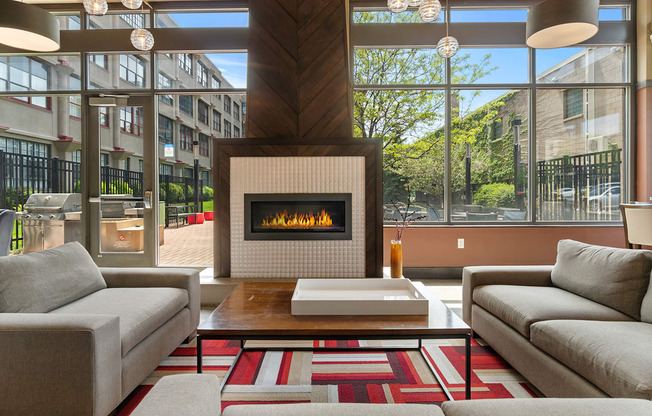 Clubhouse Lobby at Buzza Lofts of Uptown, Minnesota