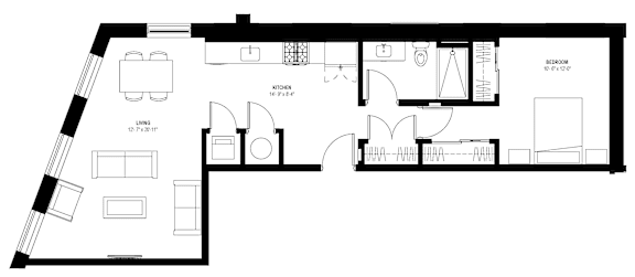 1 bed, 1 bath, 875 sqft, $2,395