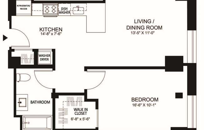 1 bed, 1 bath, 676 sqft, $4,353
