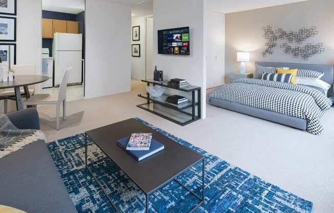 Modern Living Room at Columbus Plaza, Chicago, IL, 60601