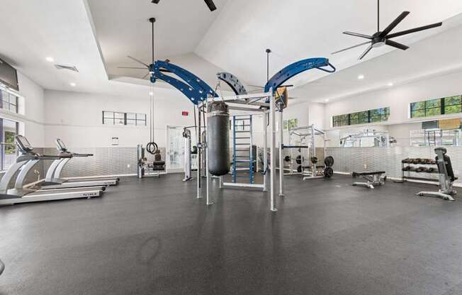 Fitness center at Mirage on Kernan Apartments in Jacksonville, FL