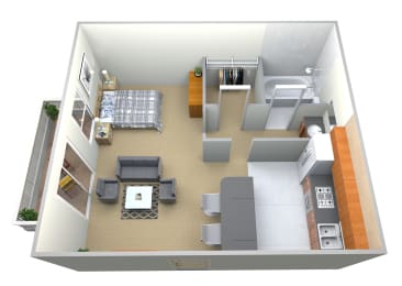 Studio, 1 bath, 545 sqft, $1,995