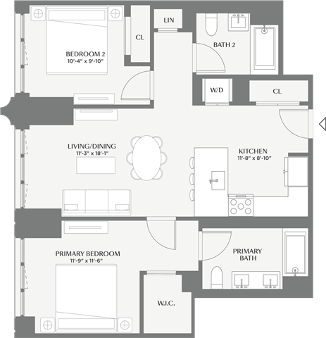 2 beds, 2 baths, 986 sqft, $7,052, Unit 655