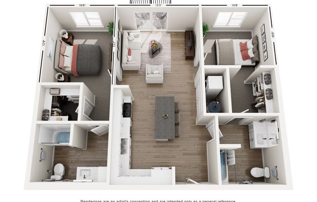 2 beds, 2 baths, 1,029 sqft, $1,799, Unit 2-209